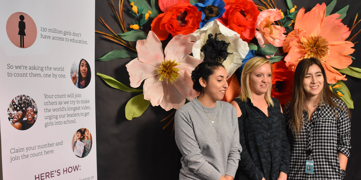 Fossil Group employees and their families had the opportunity to support ONE #GirlsCount by claiming a number and showing support at photo booths on site