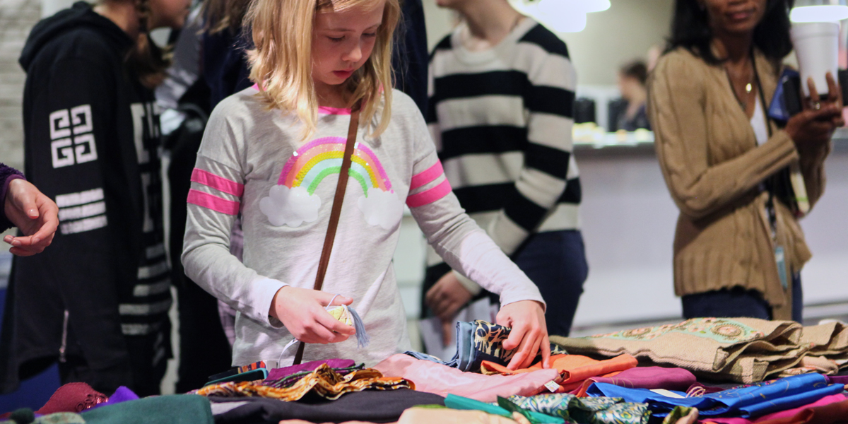 Fossil Group employees and their families visit the pop up shops of Mayaâ€™s Ideas, Isabella Rose Taylor, Super Business Girl candles and Paper For Water