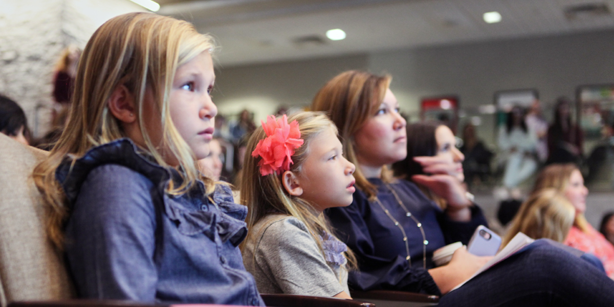 Maya Penn, Isabelle and Katherine Adams, Isabella Rose Taylor and Asia Newson spoke to a crowd of employees and their families at Fossil Group in Richardson TX 