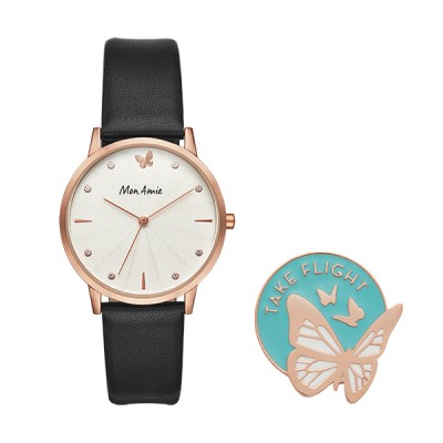 Purchase of this Mon Amie watch set supports the global education cause in partnership with WE Charity