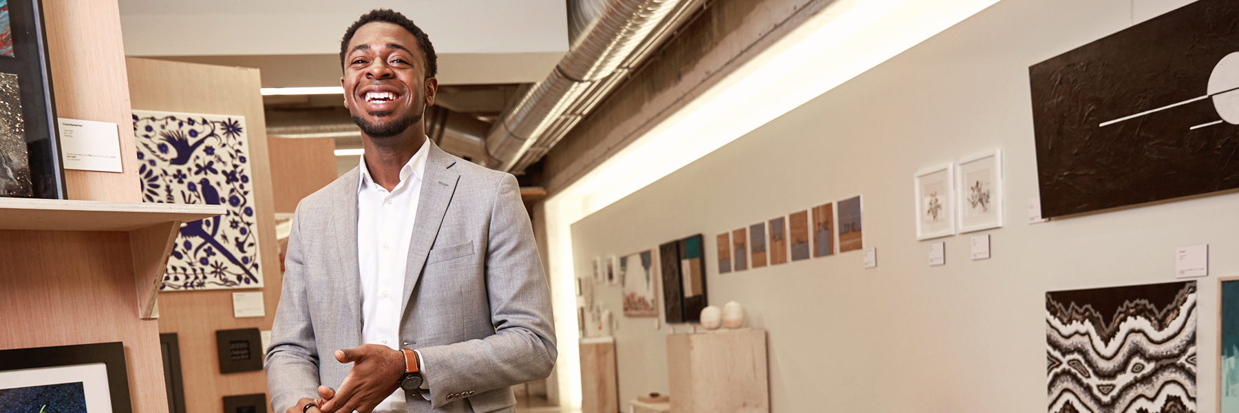 Byron Sanders visits Fossil Group headquarters in Dallas for an interview