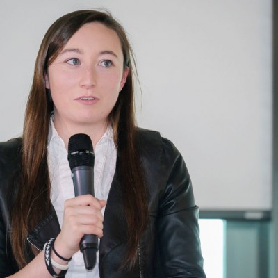 Ciara Judge shares her personal story at an IDG event at Fossil Group in Switzerland