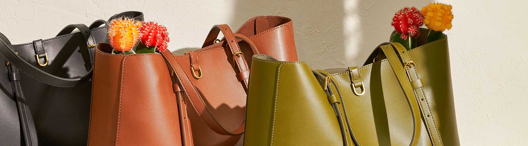 Kier Cactus Leather Tote Trio