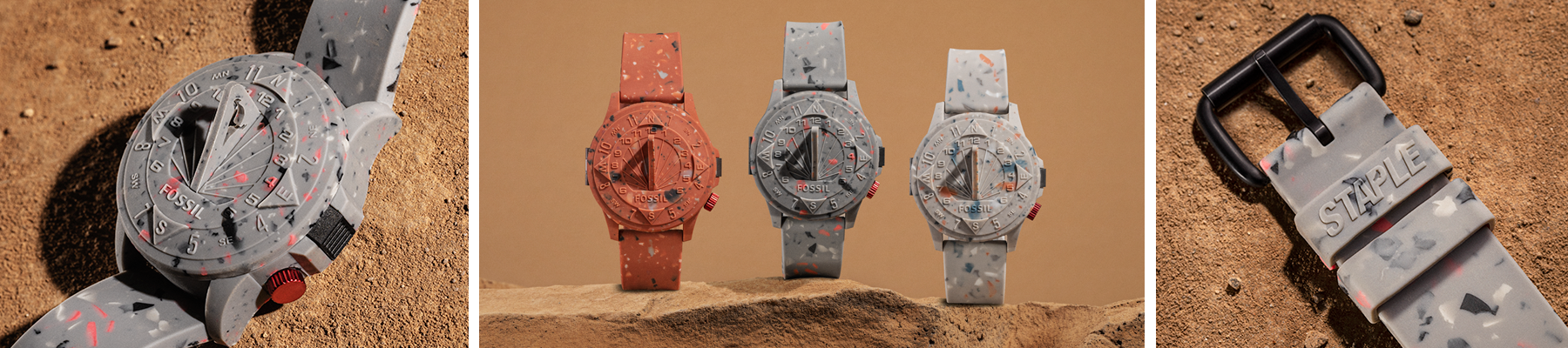 3 feature photos of sundial watches from Jeff Staple