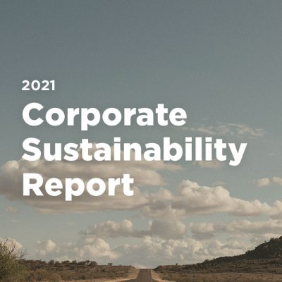 2021 Corporate Sustainability Report cover